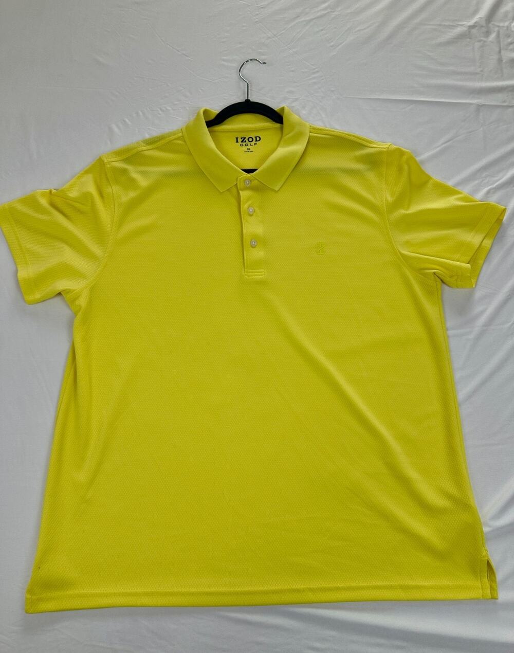 IZOD Golf Men’s Polo Shirt XL Yellow Performance Short Sleeve Athletic Fit